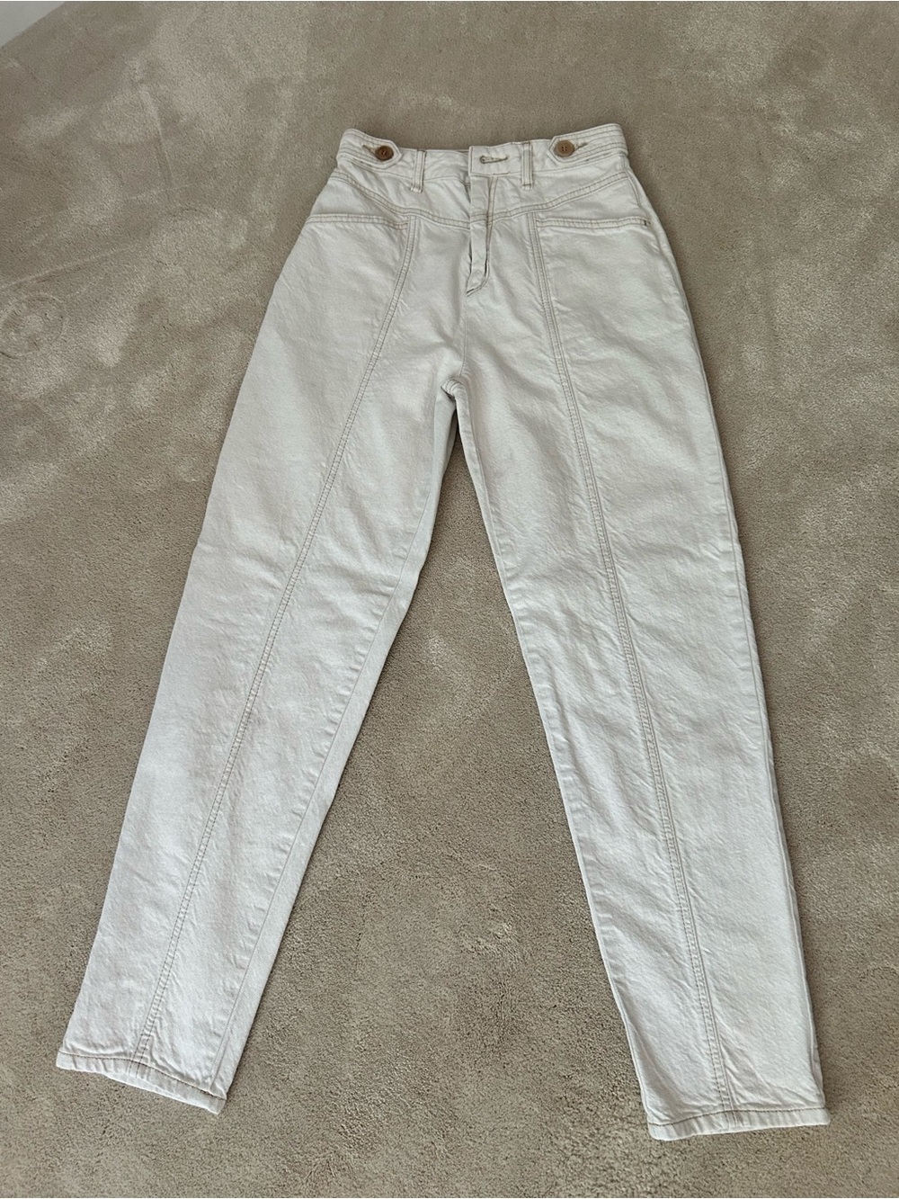 We The Free High-Rise Cream Tapered Jeans